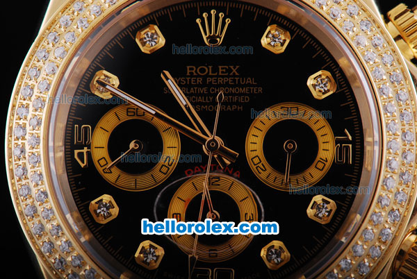 Rolex Daytona Automatic Black Dial with Diamond Bezel - Click Image to Close